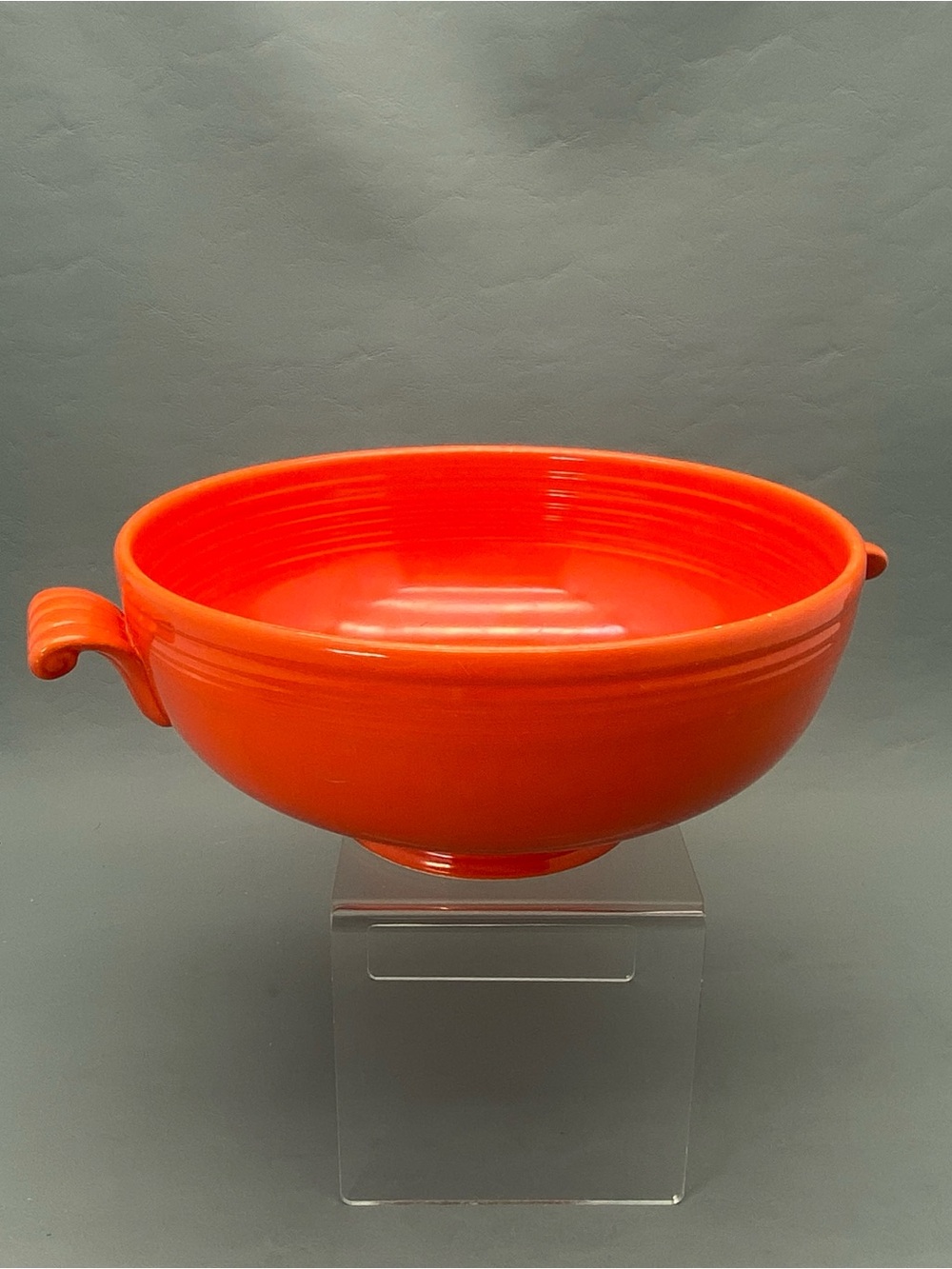 Vintage Fiesta Red Footed Casserole Dish Base (No Lid) - 8.5"D x 3.5"H